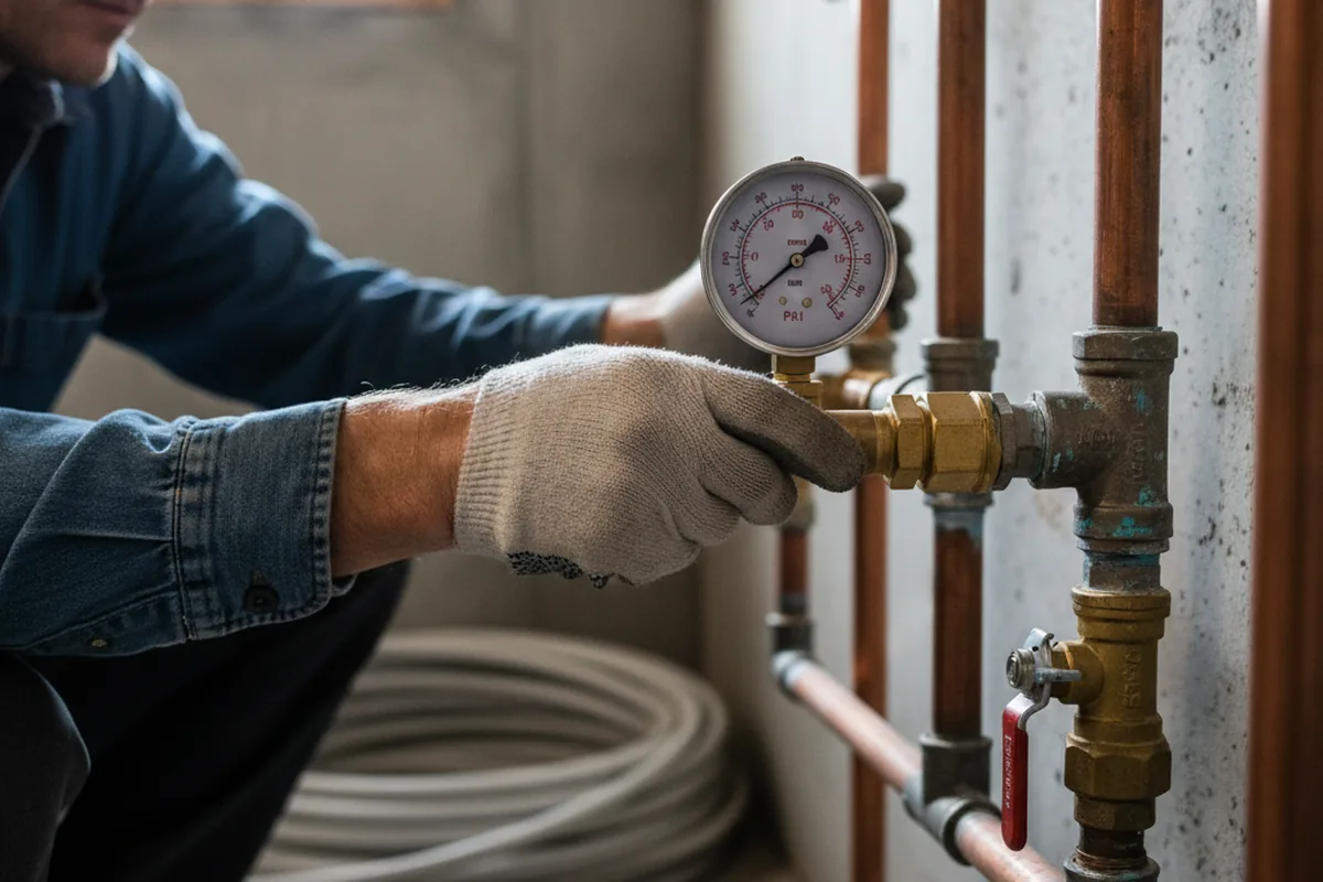 Pressure testing a repaired line during Water Line Repair in Earlville